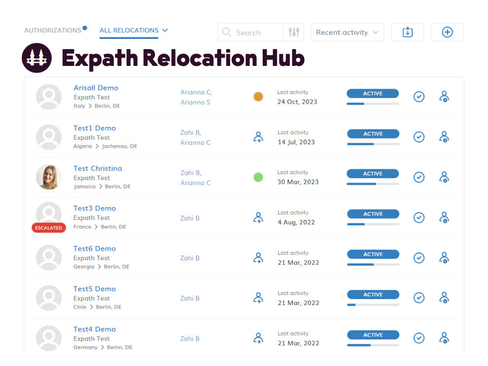 Expath service: relocation hub screenshot
