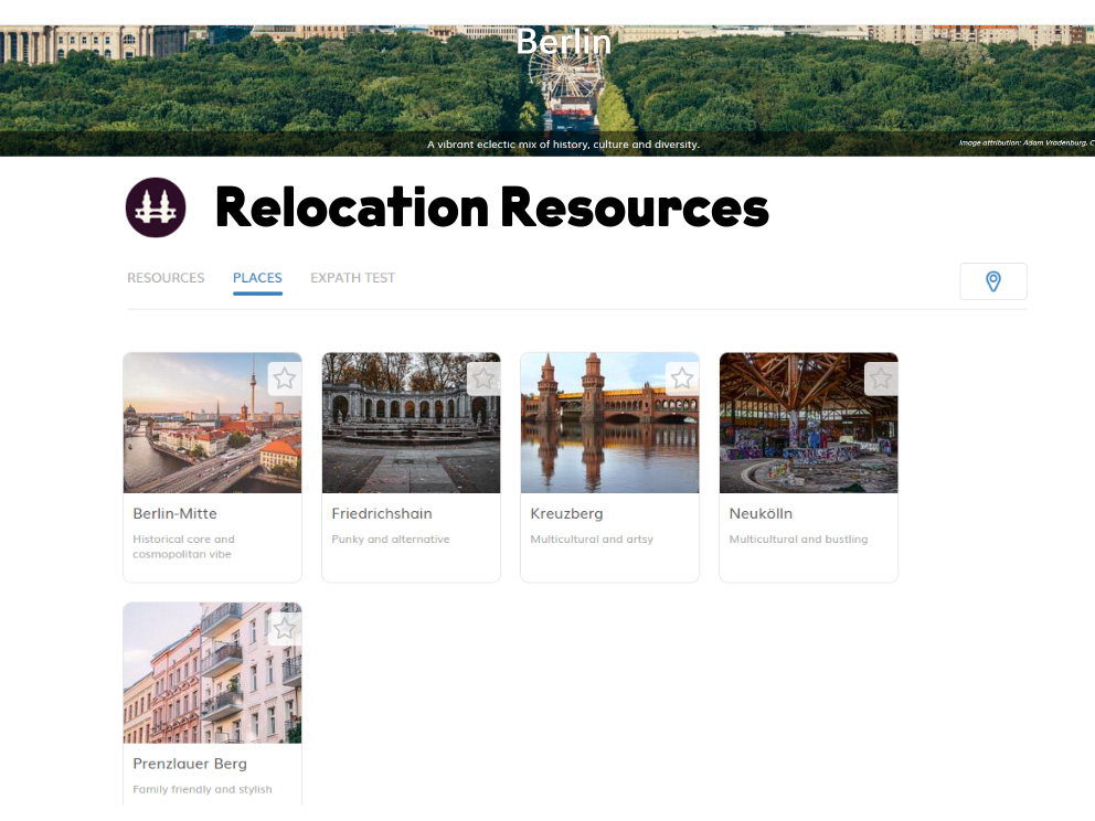 Expath service: relocation resources screenshot